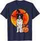 Dog Halloween Border Collie Jack O Lantern Pumpkin T-Shirt - T-Shirt | Navy