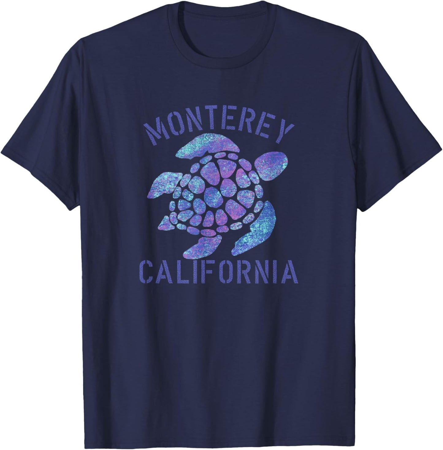 Monterey, CA Beach Design / Tribal Turtle Gift T-Shirt - T-Shirt | Navy