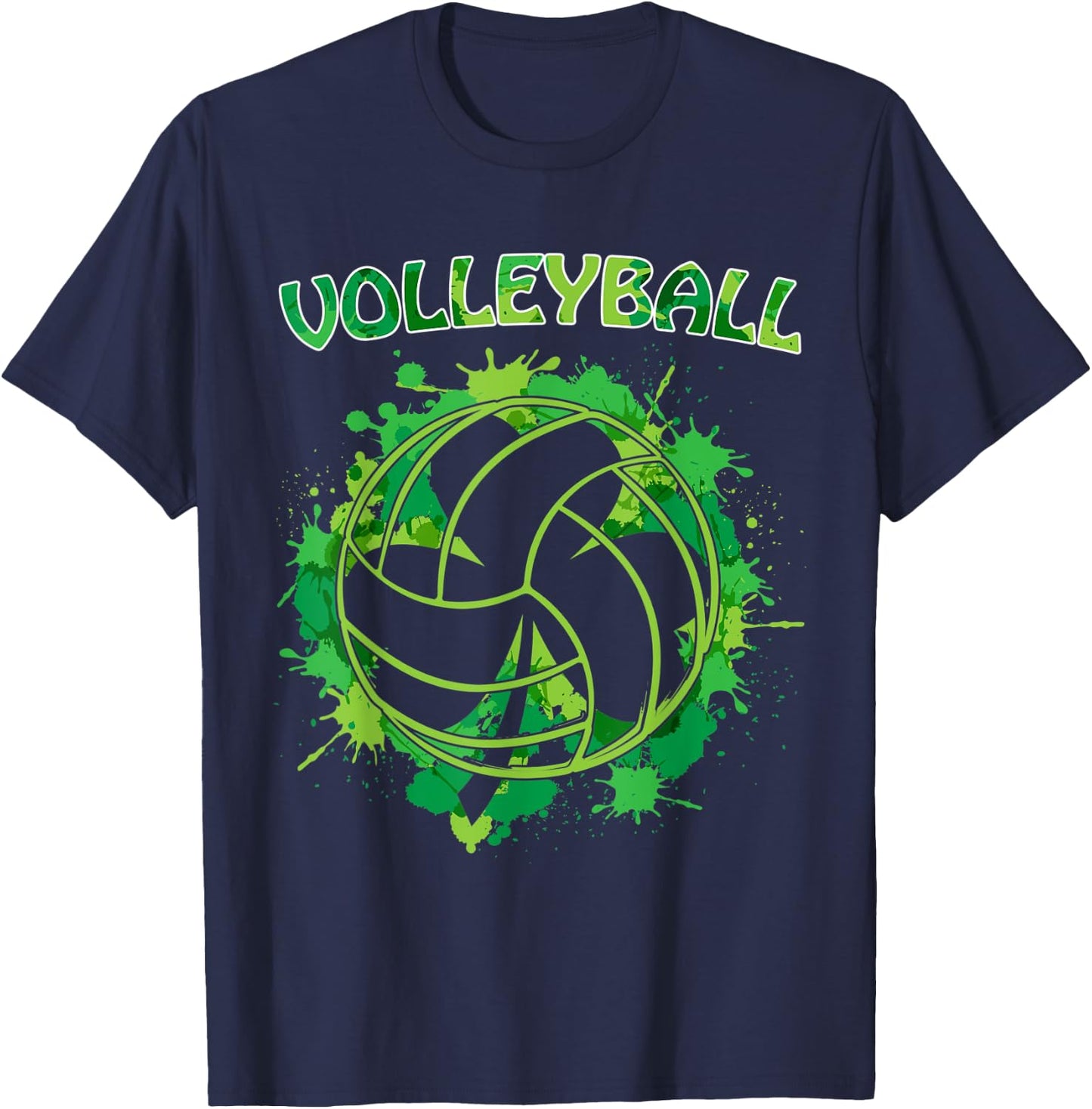 Happy St Patrick's Day Gifts Shamrock With Volleyball Sport T-Shirt - T-Shirt | Navy