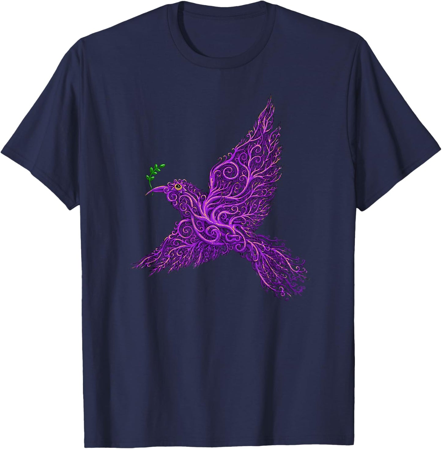 Peace Bird - by Emek Artman T-Shirt - T-Shirt | Navy