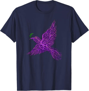 Peace Bird - by Emek Artman T-Shirt - T-Shirt | Navy
