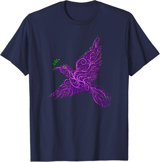 Peace Bird - by Emek Artman T-Shirt - T-Shirt | Navy