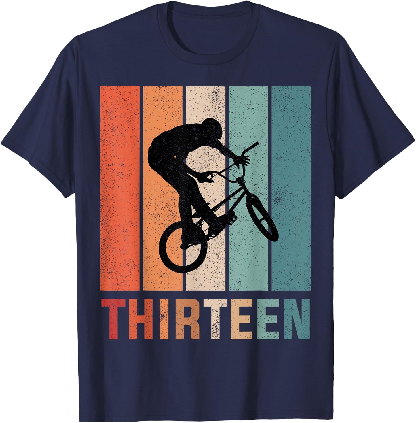 13th Birthday Retro BMX Bicycle Bike Boys Kids 13 Years Old T-Shirt - T-Shirt | Navy