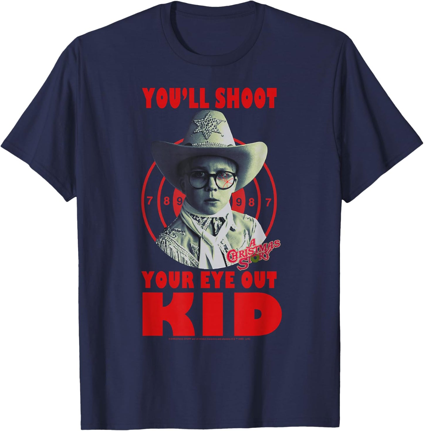 A Christmas Story Ralphie You'll Shoot Your Eye Out Kid T-Shirt - T-Shirt | Navy