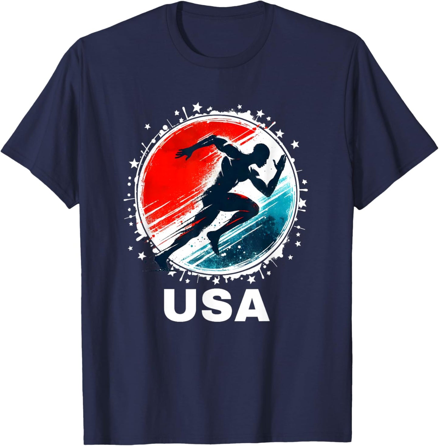 USA Run Track and Field Shirt Track and Field Apparel Track T-Shirt - T-Shirt | Navy