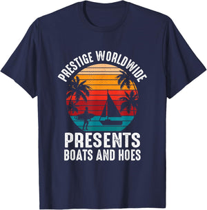 Prestige Worldwide Boats & Hoes T-Shirt - T-Shirt | Navy