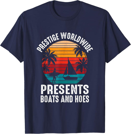 Prestige Worldwide Boats & Hoes T-Shirt - T-Shirt | Navy