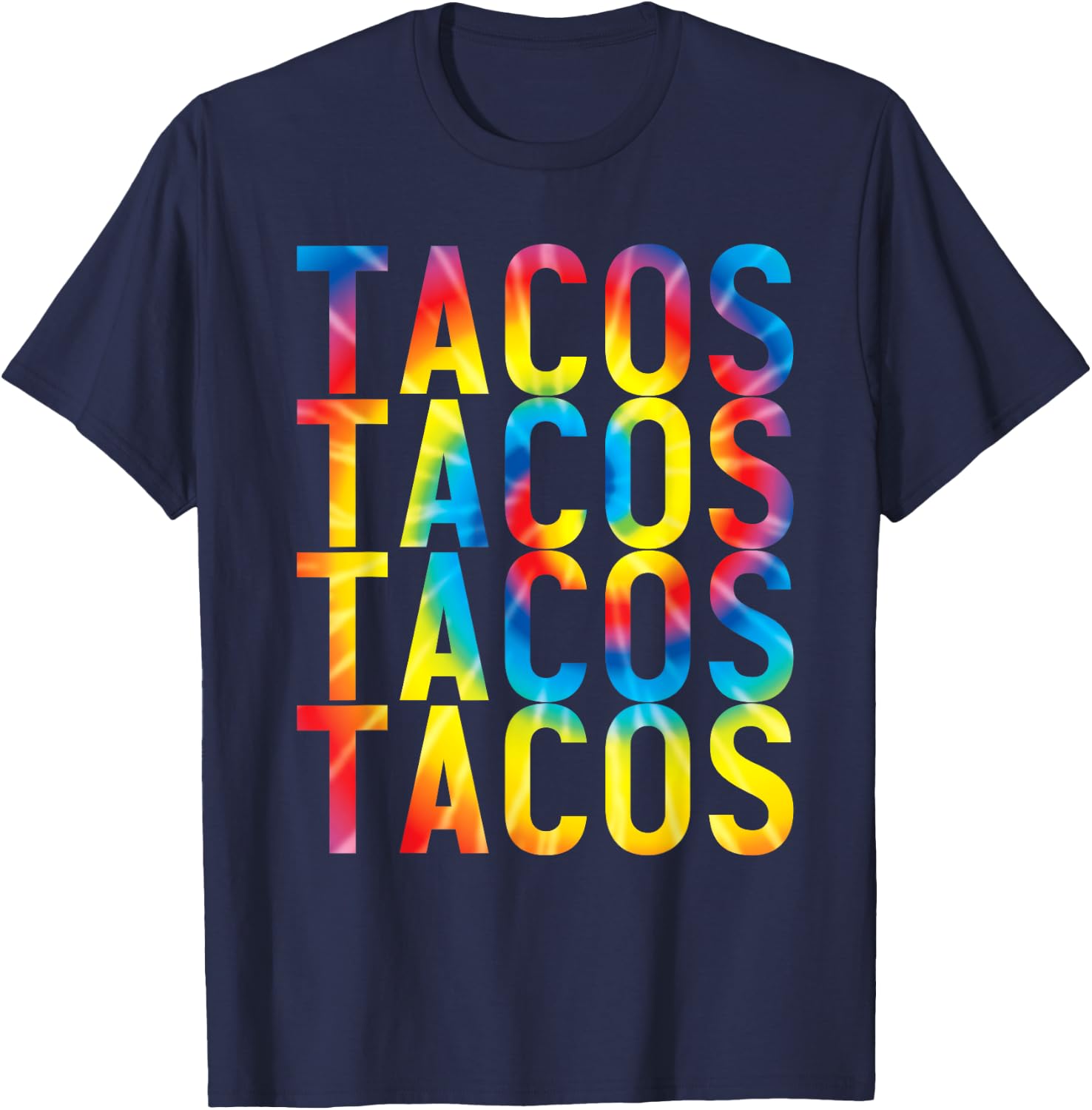Retro Tacos Vintage Tie Dye Taco Tuesday Mexican T-Shirt - T-Shirt | Navy