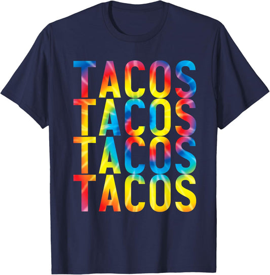 Retro Tacos Vintage Tie Dye Taco Tuesday Mexican T-Shirt - T-Shirt | Navy