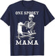 Skeleton Holding A Cat One Spooky Mamaa Halloween Costume Women Kids T-Shirt - T-Shirt | Navy
