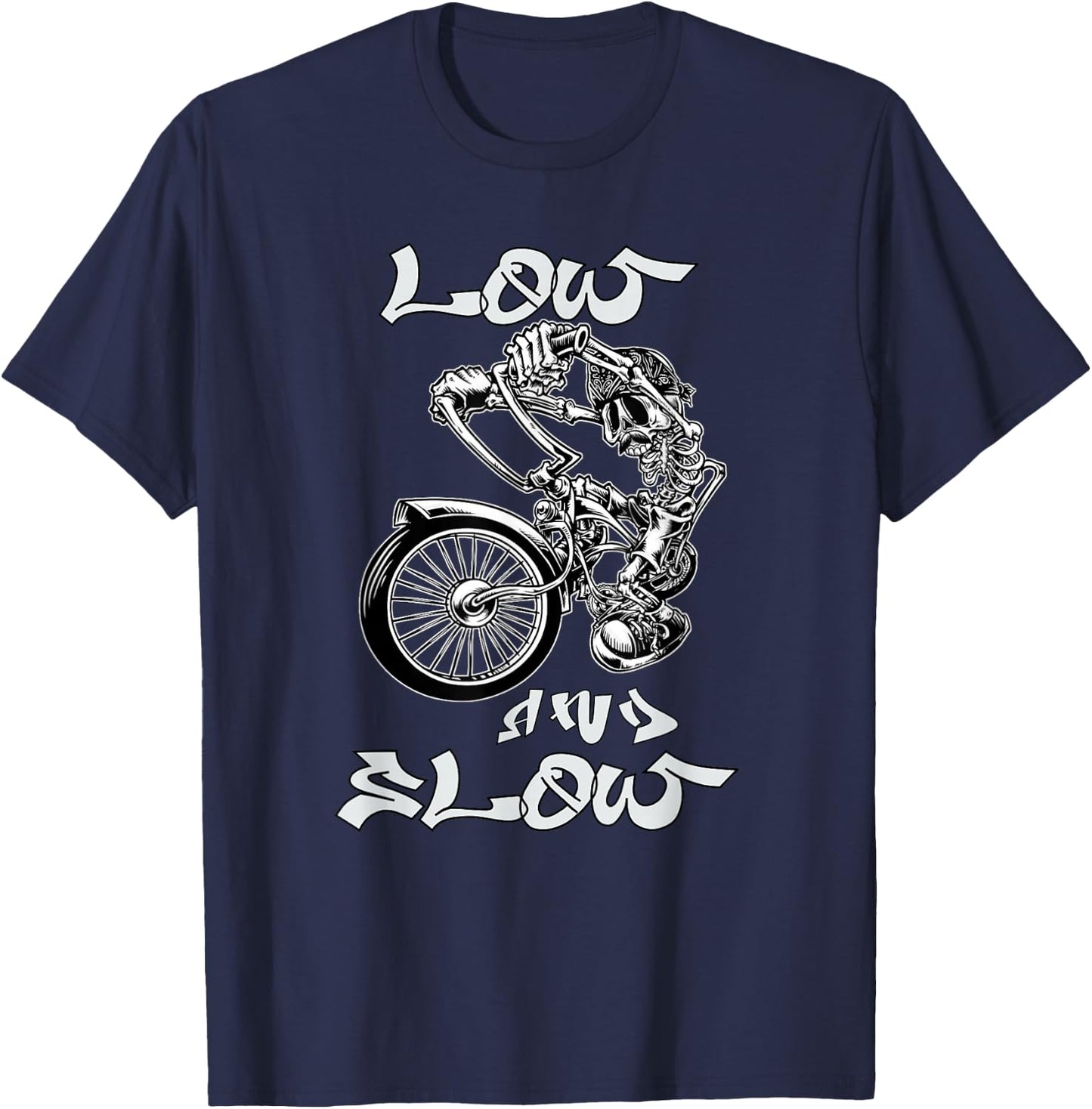 Low Rider Bicycle . Chicano Cholo, Lowrider Bike T-Shirt - T-Shirt | Navy