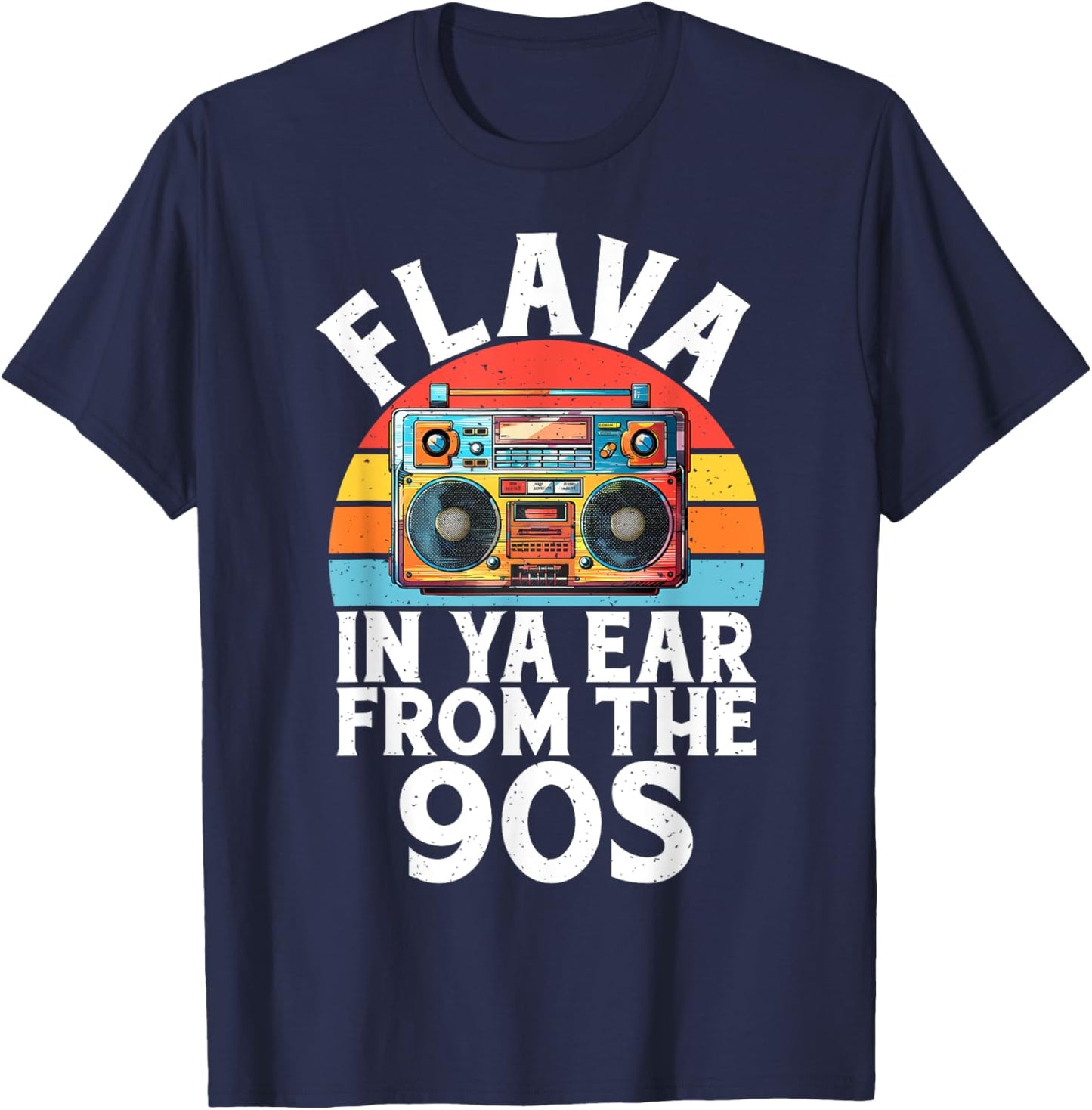 Flava in Ya Ear from the 90s Hip Hop T-Shirt - T-Shirt | Navy
