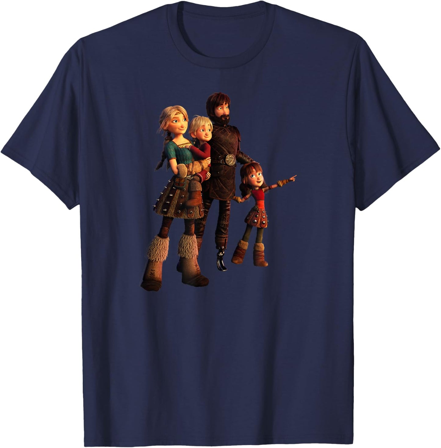 How to Train Your Dragon 3 Hiccups Family T-Shirt - T-Shirt | Navy
