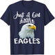 Just A Girl Who Loves Eagles Gift Bald Eagle T-Shirt - T-Shirt | Navy
