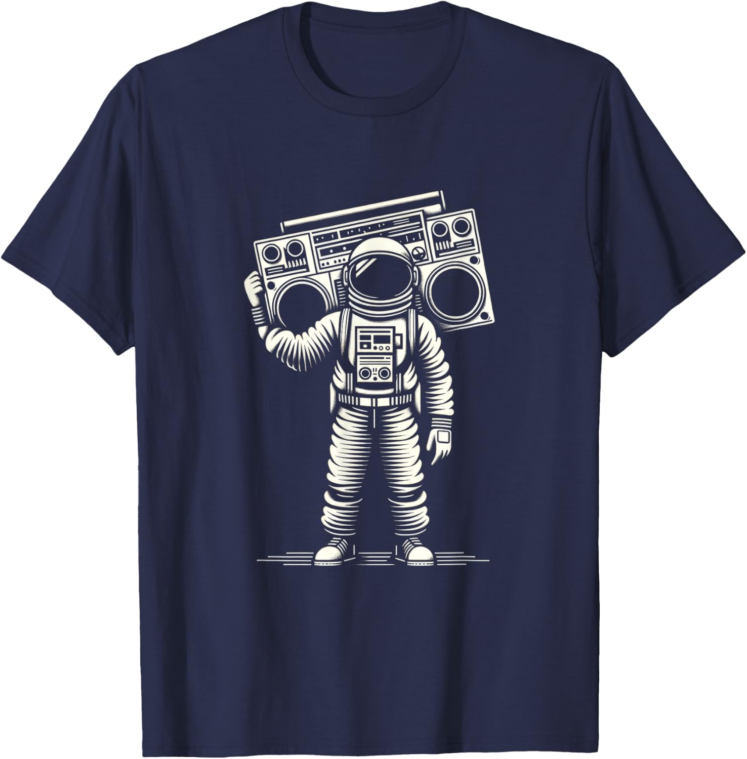 Vintage Astronaut | Men Women (S-6XL) | Graphic T-Shirt - T-Shirt | Navy