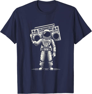 Vintage Astronaut | Men Women (S-6XL) | Graphic T-Shirt - T-Shirt | Navy