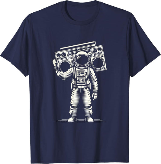 Vintage Astronaut | Men Women (S-6XL) | Graphic T-Shirt - T-Shirt | Navy