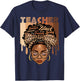 Black Teacher Magic Black History Month Afro Hair Melanin T-Shirt - T-Shirt | Navy