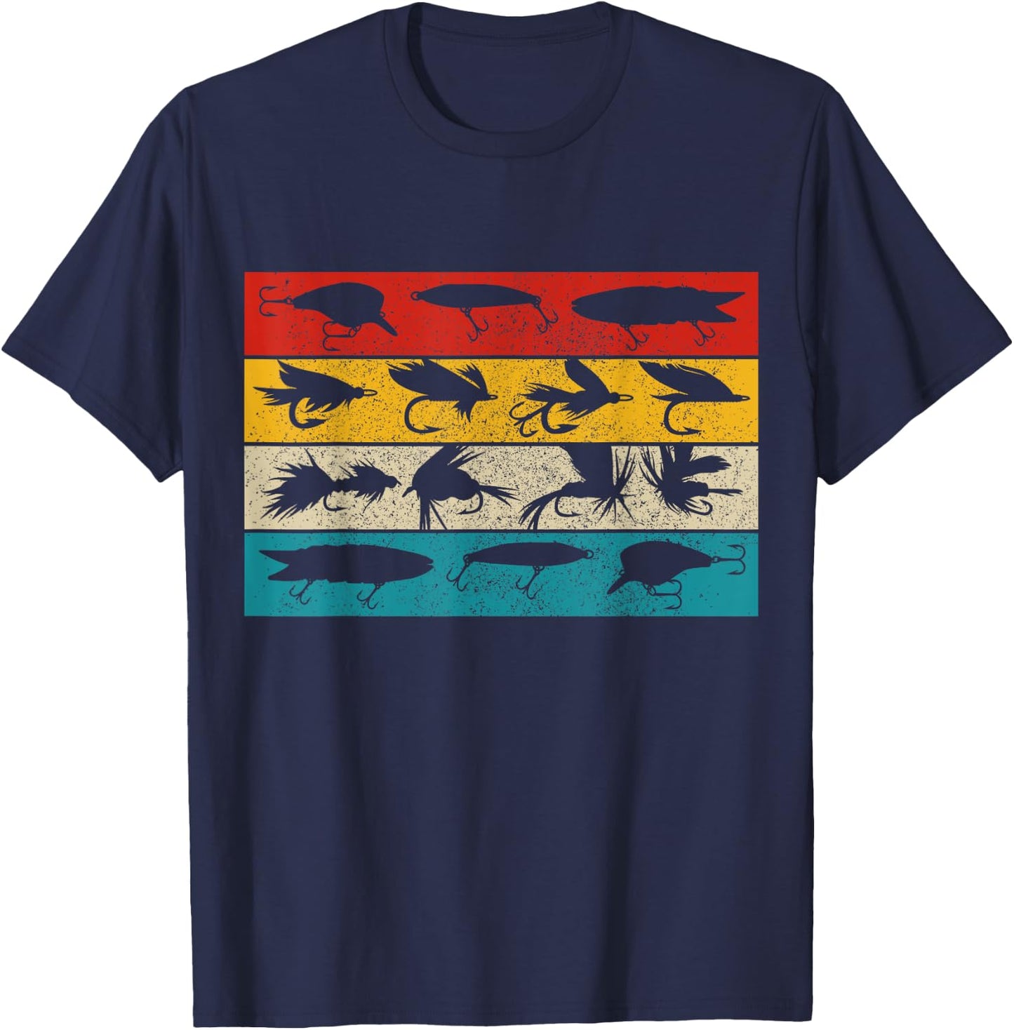 Fly Fishing Vintage Fishing Fisherman Fly Fishing T-Shirt - T-Shirt | Navy