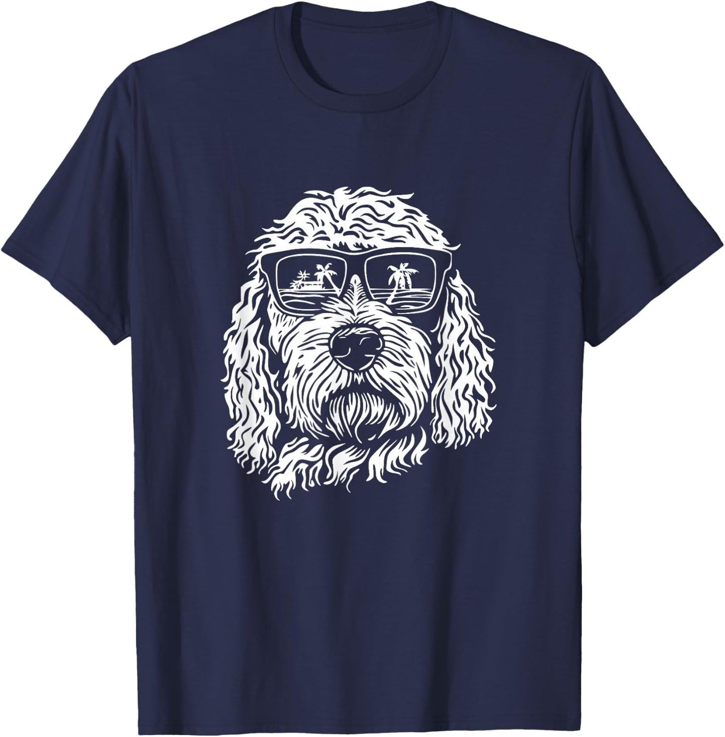 Goldendoodle Sunglasses Dog Graphic Design T-Shirt - T-Shirt | Navy