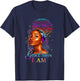 Black African American Ebony Blessed Queen Empowerment T-Shirt - T-Shirt | Navy