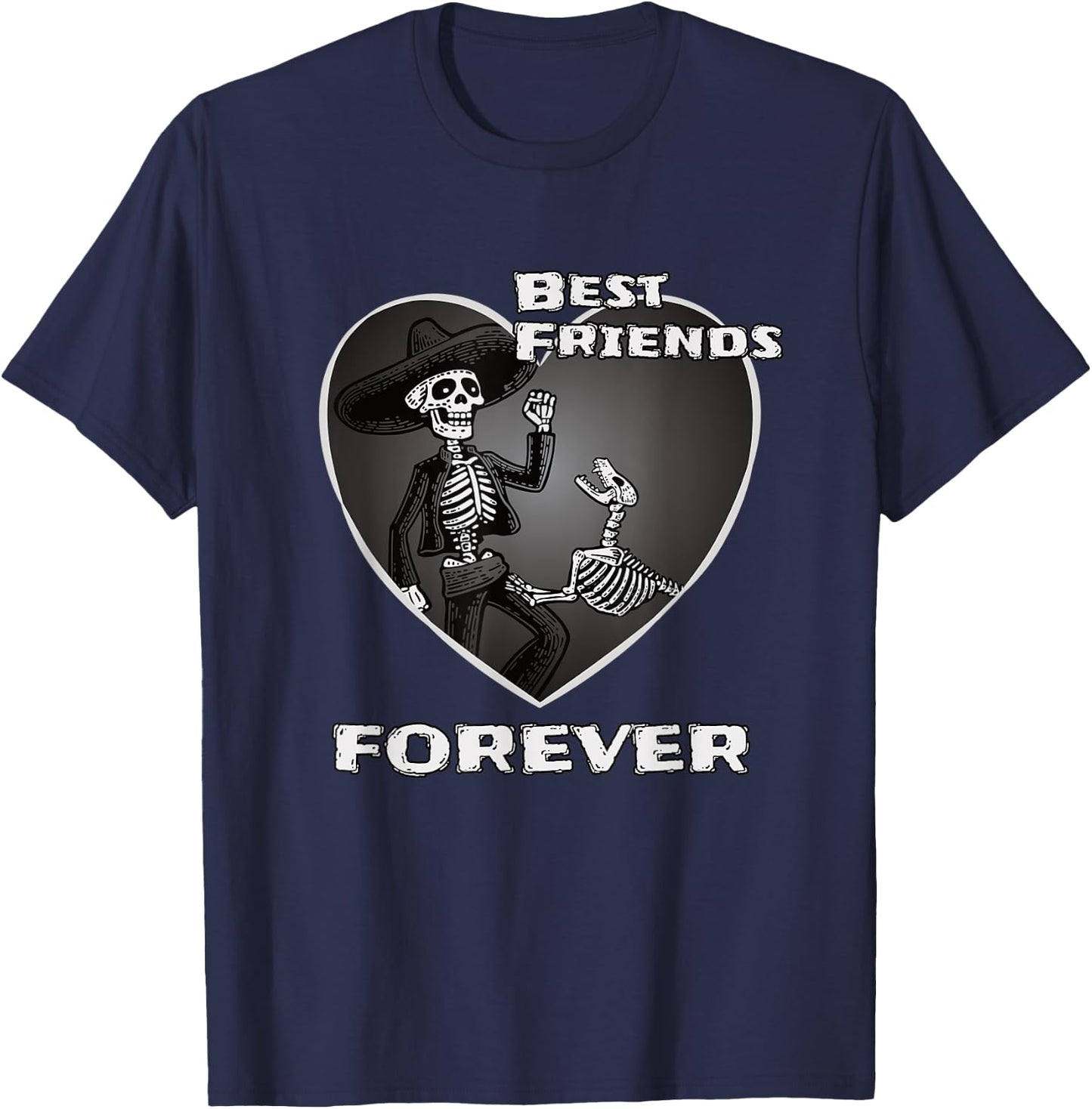 Best Friends Forever Skeleton Dog Women T-Shirt - T-Shirt | Navy