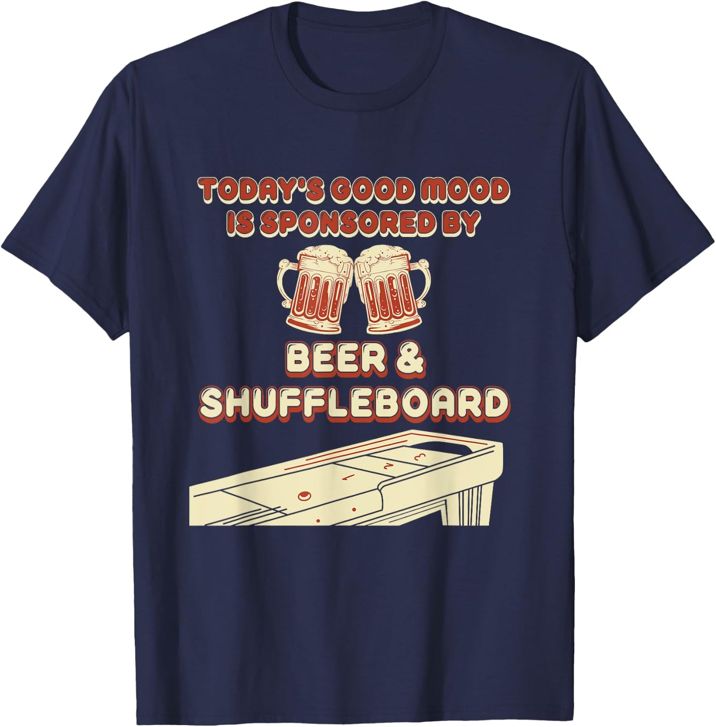 Shuffleboard Player Beer T-Shirt - T-Shirt | Navy