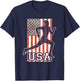 USA Women Running Track & Field Team American Flag Runner T-Shirt - T-Shirt | Navy