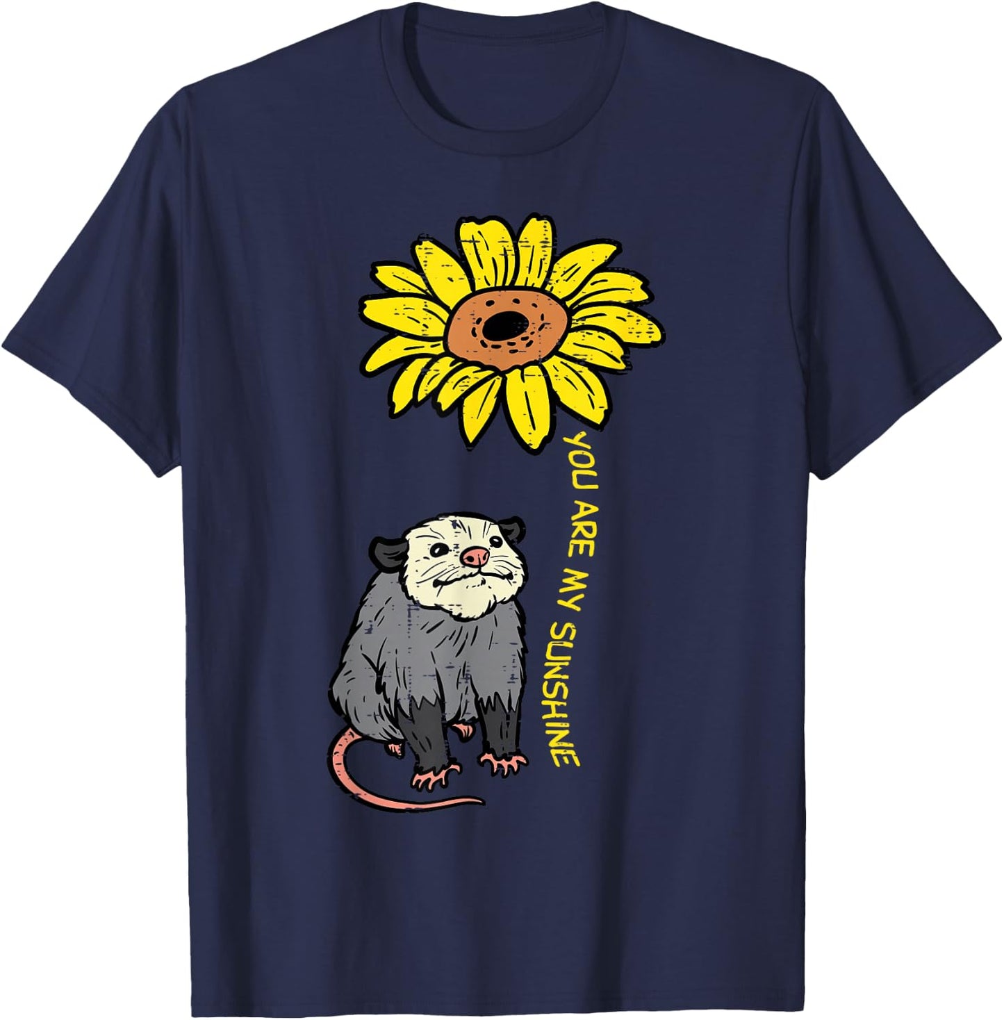 Opossum Sunflower You Are My Sunshine Possum Women Girls Kid T-Shirt - T-Shirt | Navy