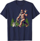 Funny Shih Tzu Bigfoot Dog Walking Dog Mom Dad Kids T-Shirt - T-Shirt | Navy