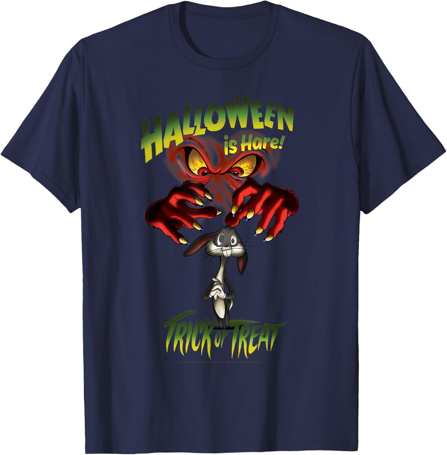 Looney Tunes Halloween Gossamer & Bugs Halloween Is Hare T-Shirt - T-Shirt | Navy