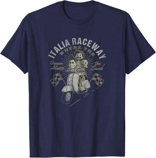 Disney Pixar Luca Italia Raceway Where Ocean Meets Land Small T-Shirt - T-Shirt | Navy