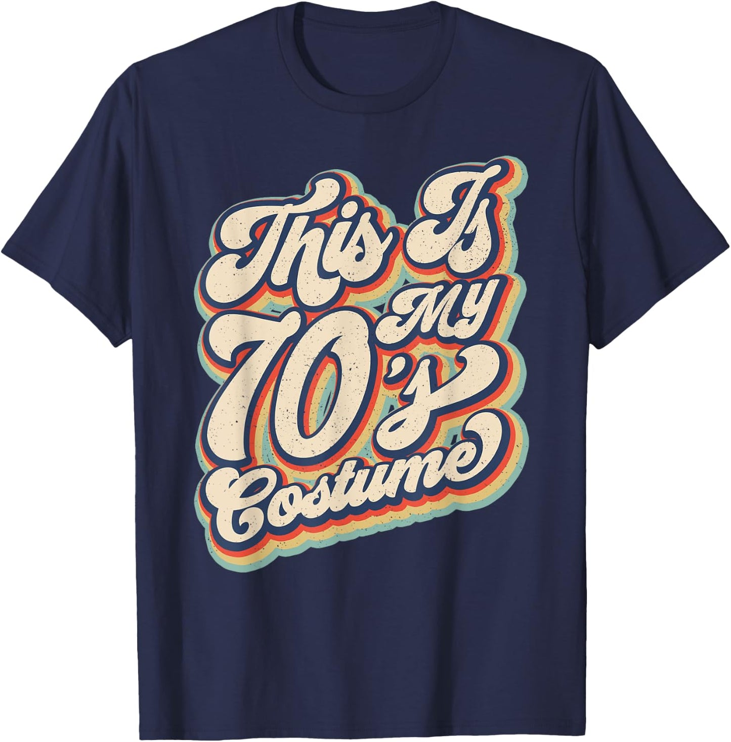 This Is My 70s Costume Vintage Retro Halloween 70's Hippie T-Shirt - T-Shirt | Navy