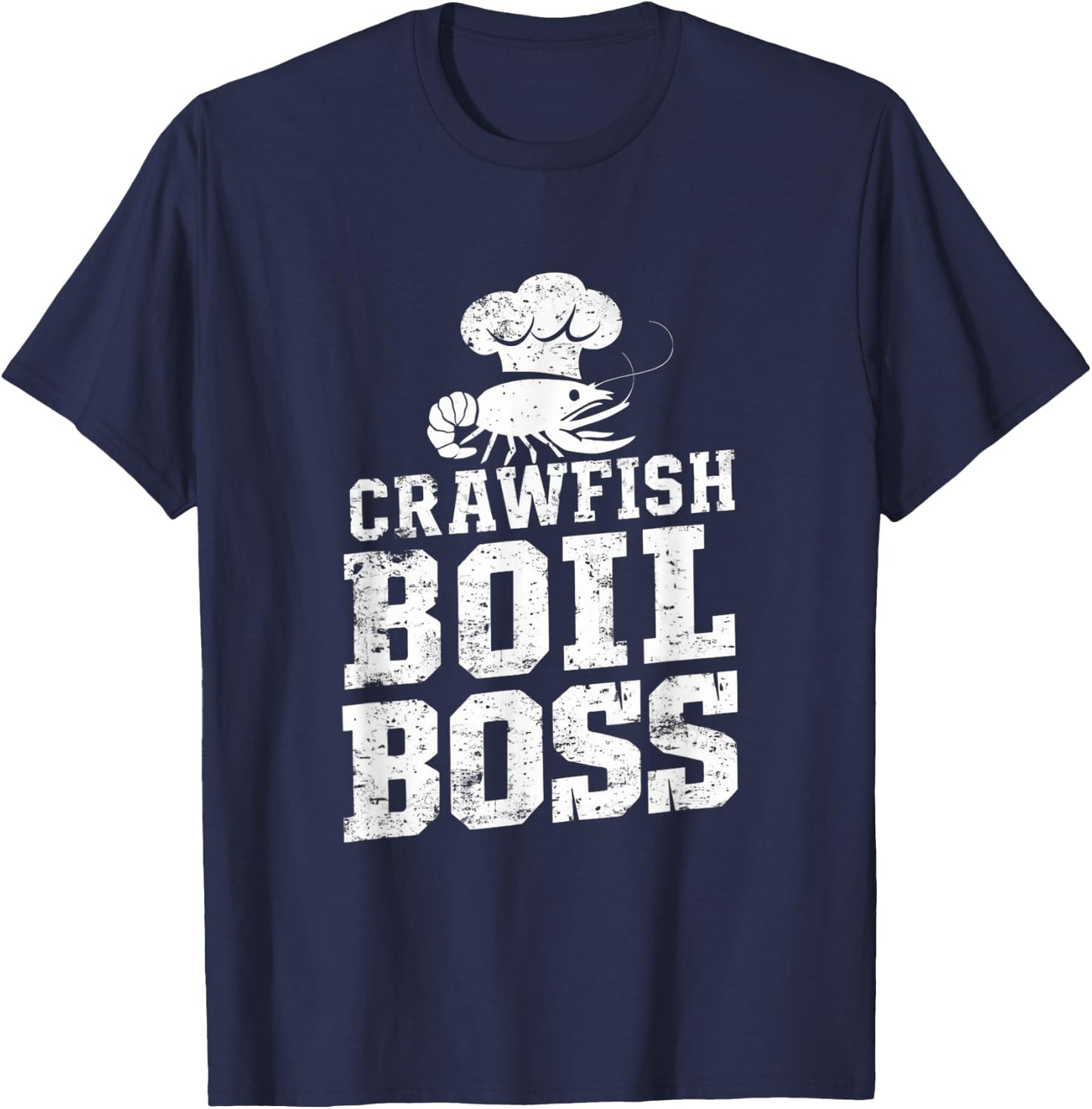 Crawfish Boil Boss Vintage Distressed Look T-Shirt - T-Shirt | Navy