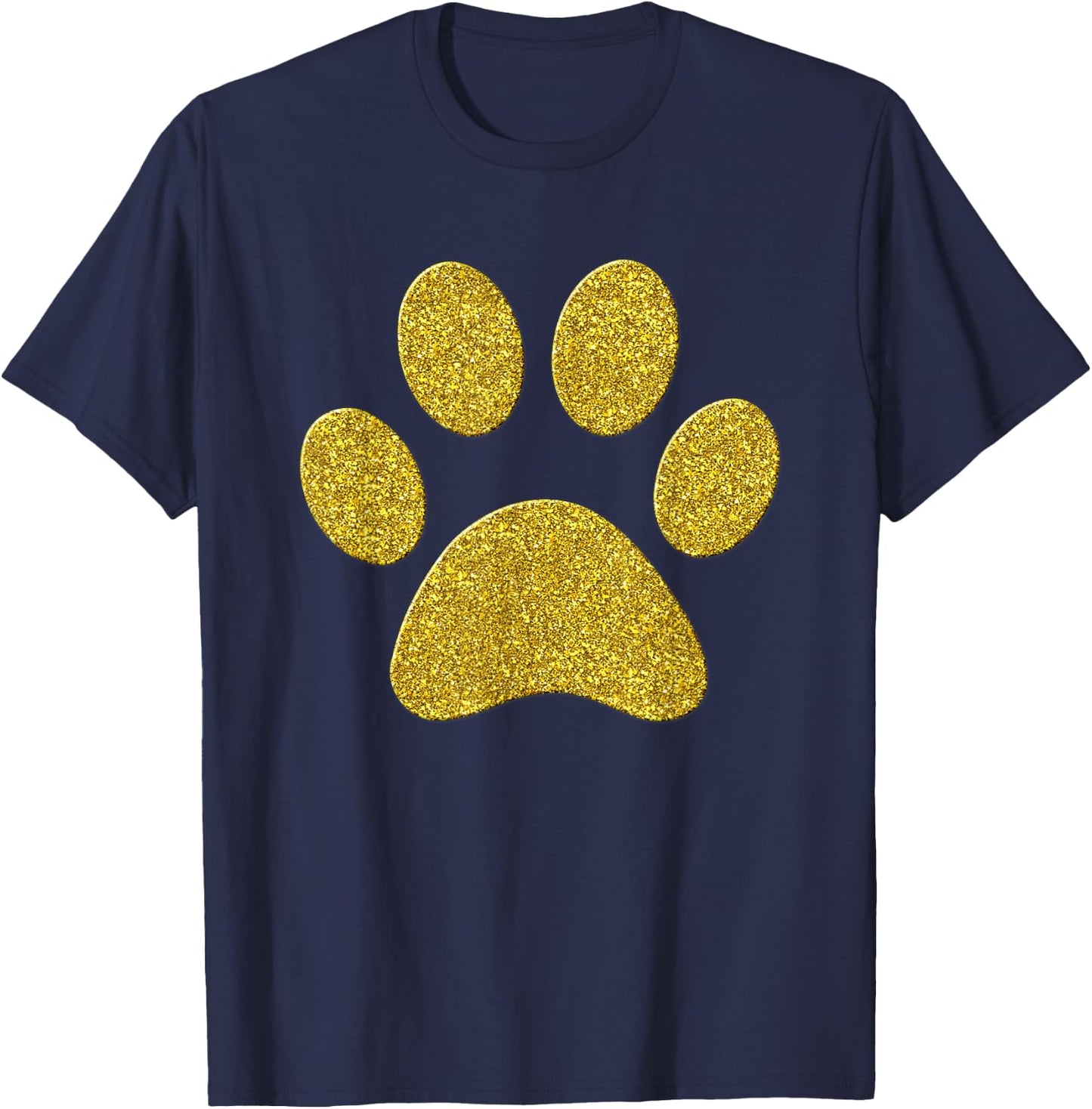 Footprint Paw Dog Golden Animal Vintage Symbol T-Shirt - T-Shirt | Navy
