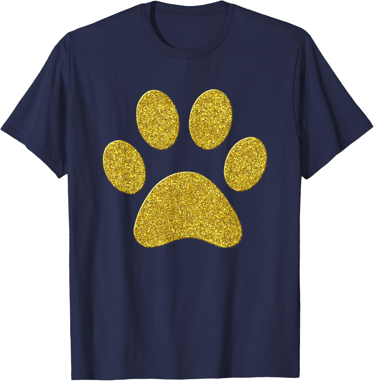 Footprint Paw Dog Golden Animal Vintage Symbol T-Shirt - T-Shirt | Navy