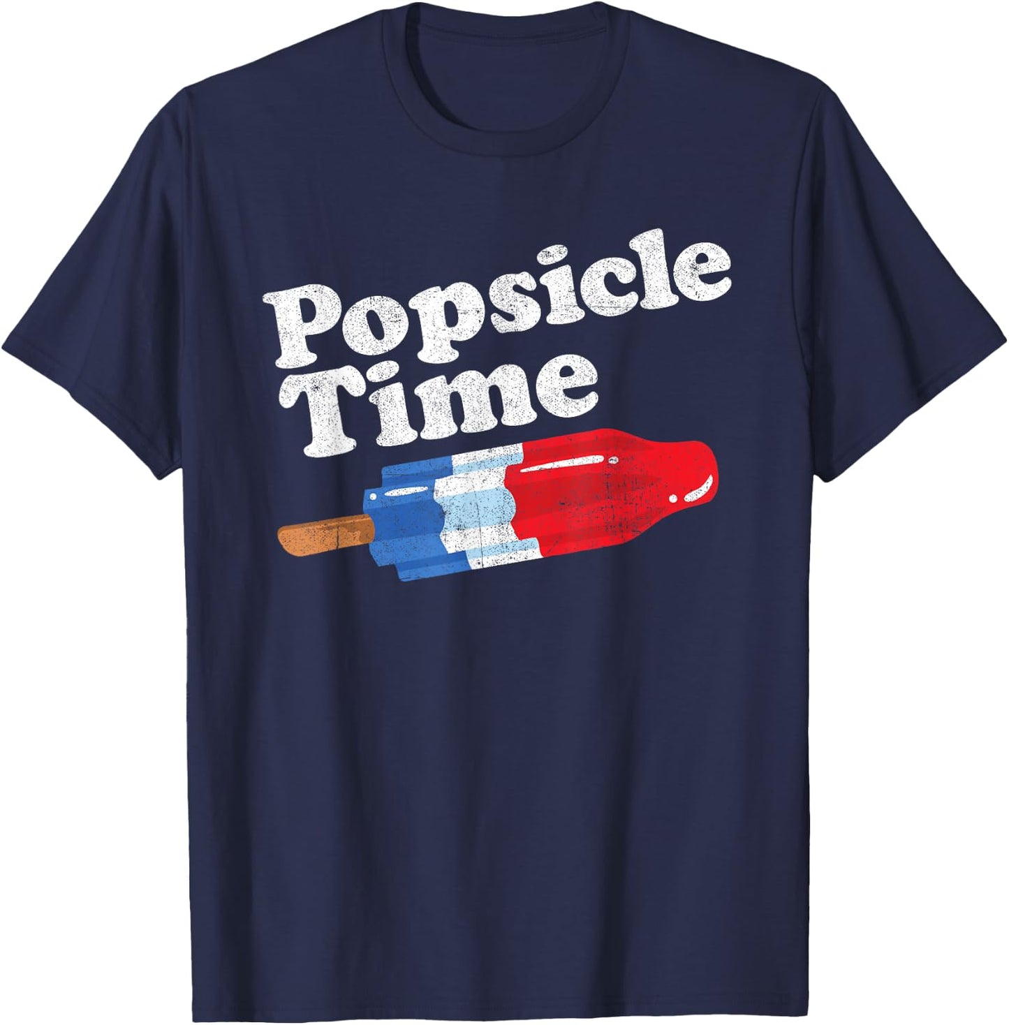 Summer Popsicle Time Funny Bomb Retro 80s Pop Vacation Gift T-Shirt - T-Shirt | Navy