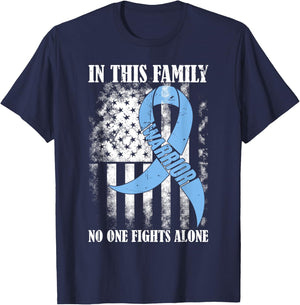 In This Family No One Fight Alone Prostate Cancer Awareness T-Shirt - T-Shirt | Navy
