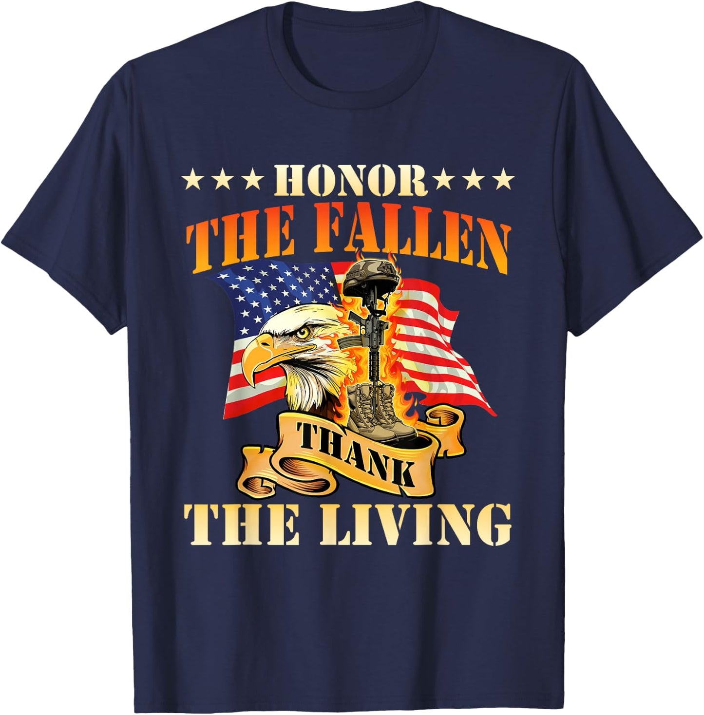 Honor The Fallen Thank The Living - Patriotic Memorial Day T-Shirt - T-Shirt | Navy
