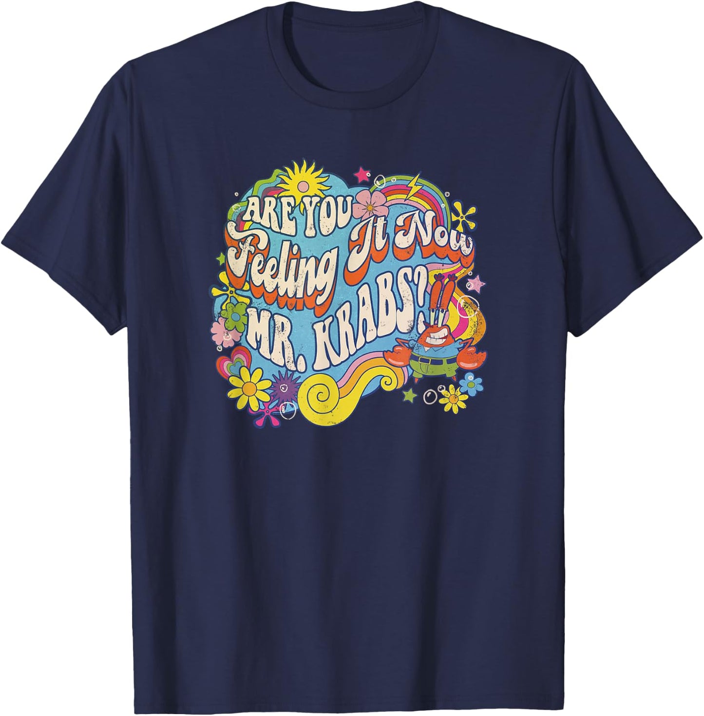 SpongeBob SquarePants Feeling It Now Mr. Krabs? Vintage T-Shirt - T-Shirt | Navy