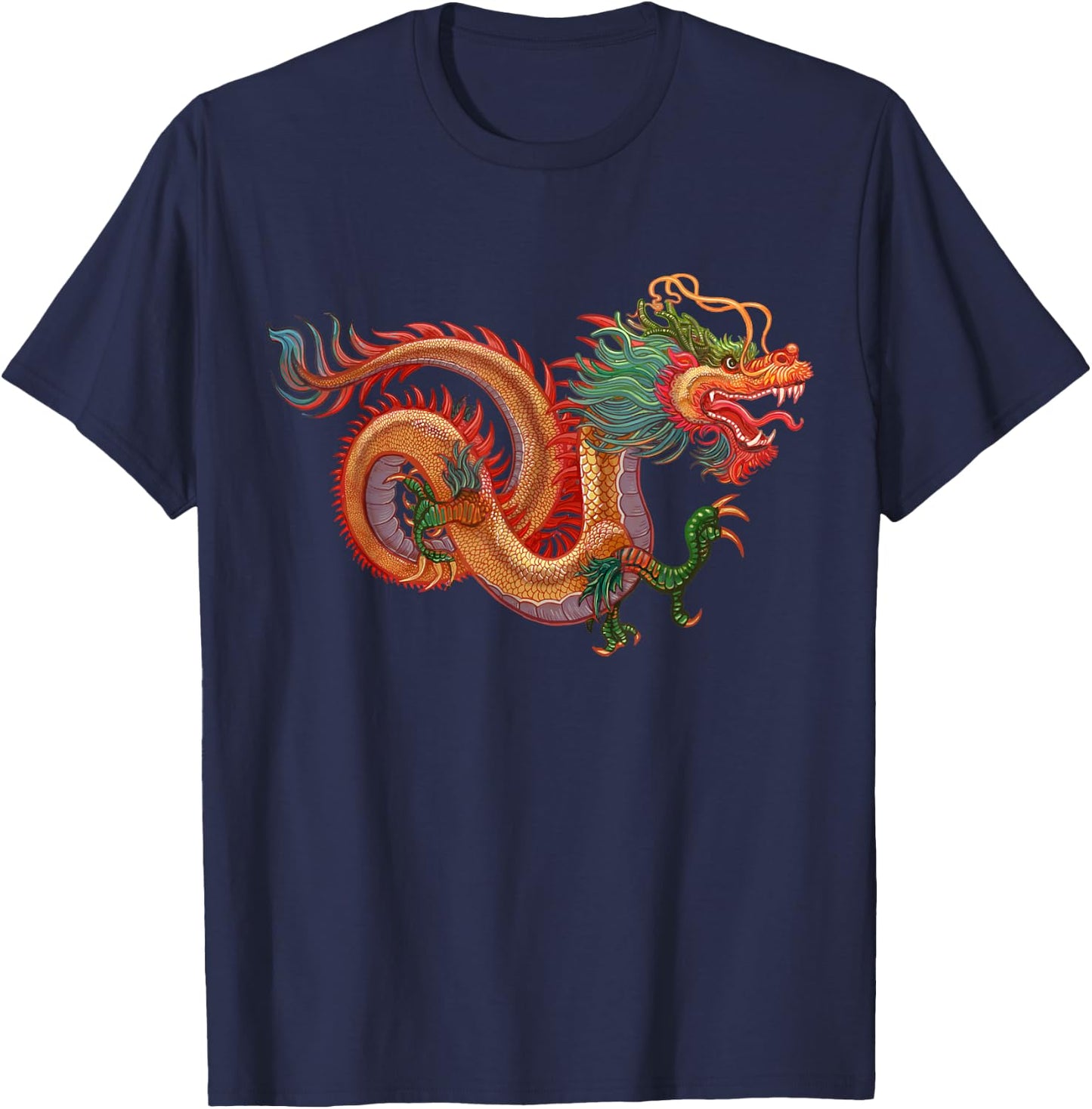 Traditional Chinese Dragon Art T-Shirt - T-Shirt | Navy