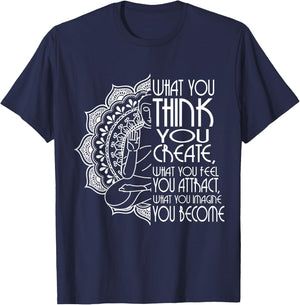 Law Of Attraction Spiritual Buddha Meditation Gifts Men Yoga T-Shirt - T-Shirt | Navy