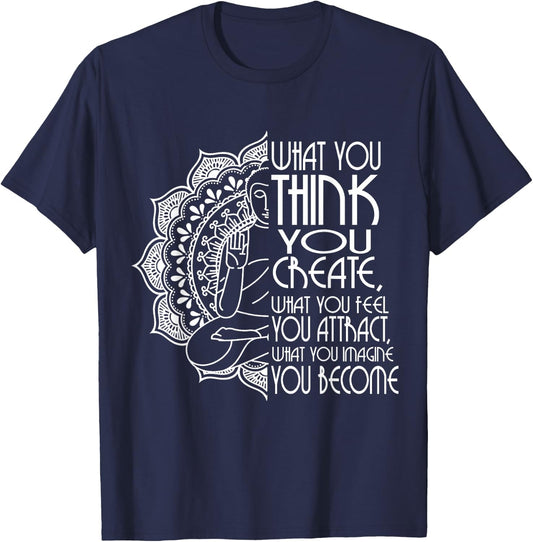 Law Of Attraction Spiritual Buddha Meditation Gifts Men Yoga T-Shirt - T-Shirt | Navy