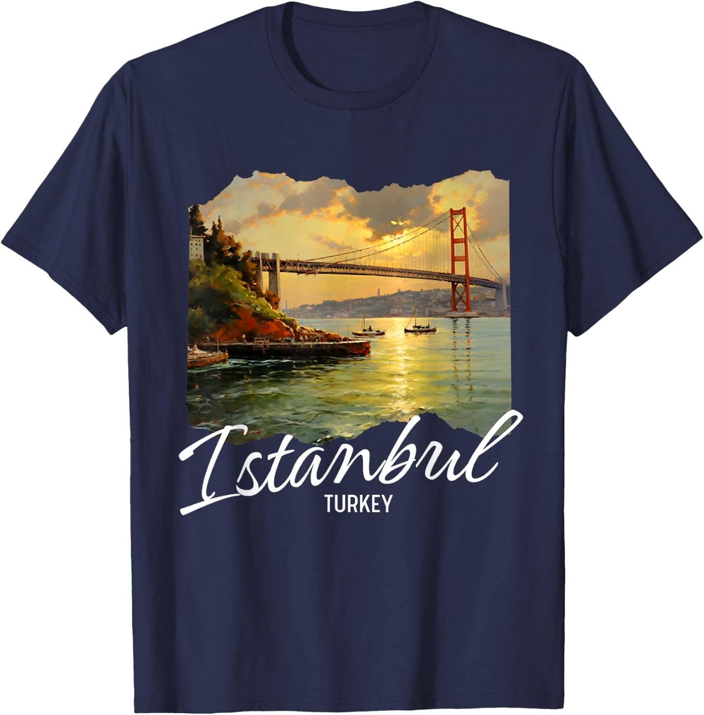 Istanbul Turkey Painting Souvenir T-Shirt - T-Shirt | Navy