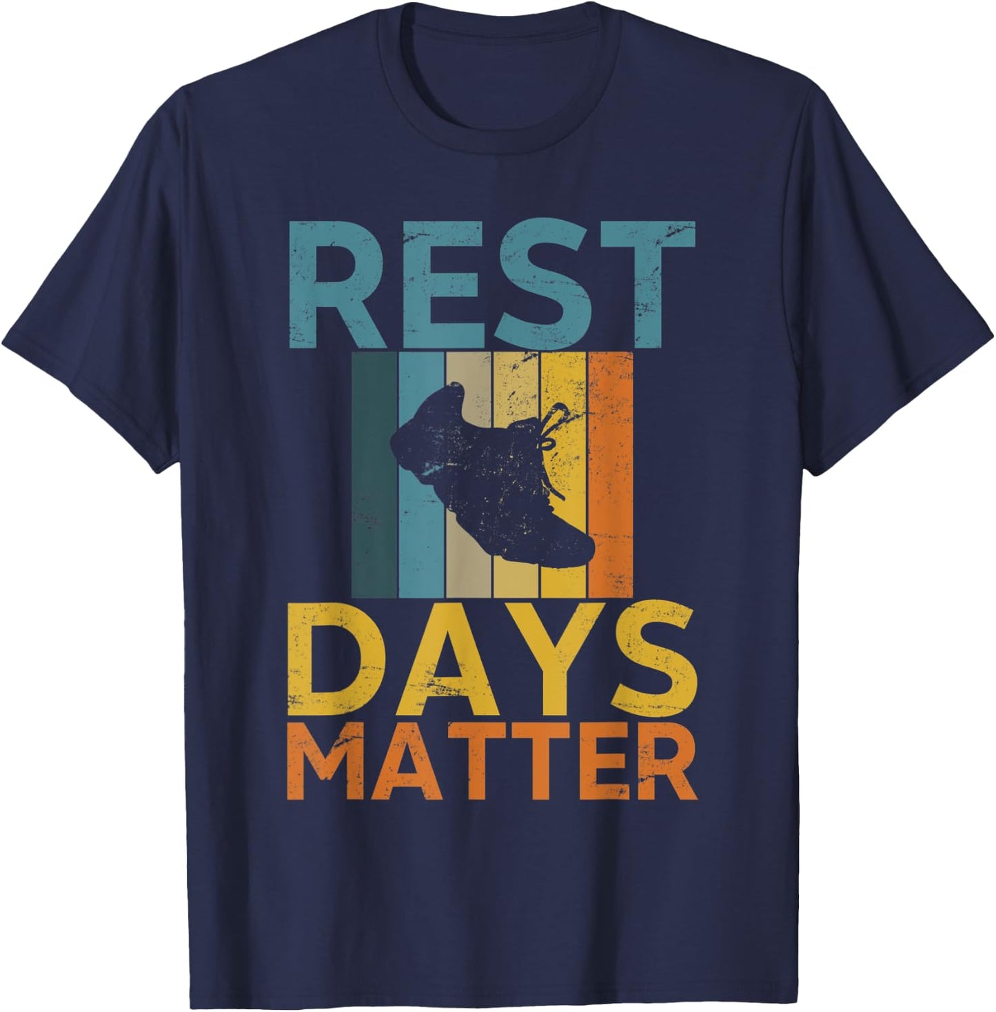 Funny Running Retro Rest Days Matter Gift Runner T-Shirt - T-Shirt | Navy