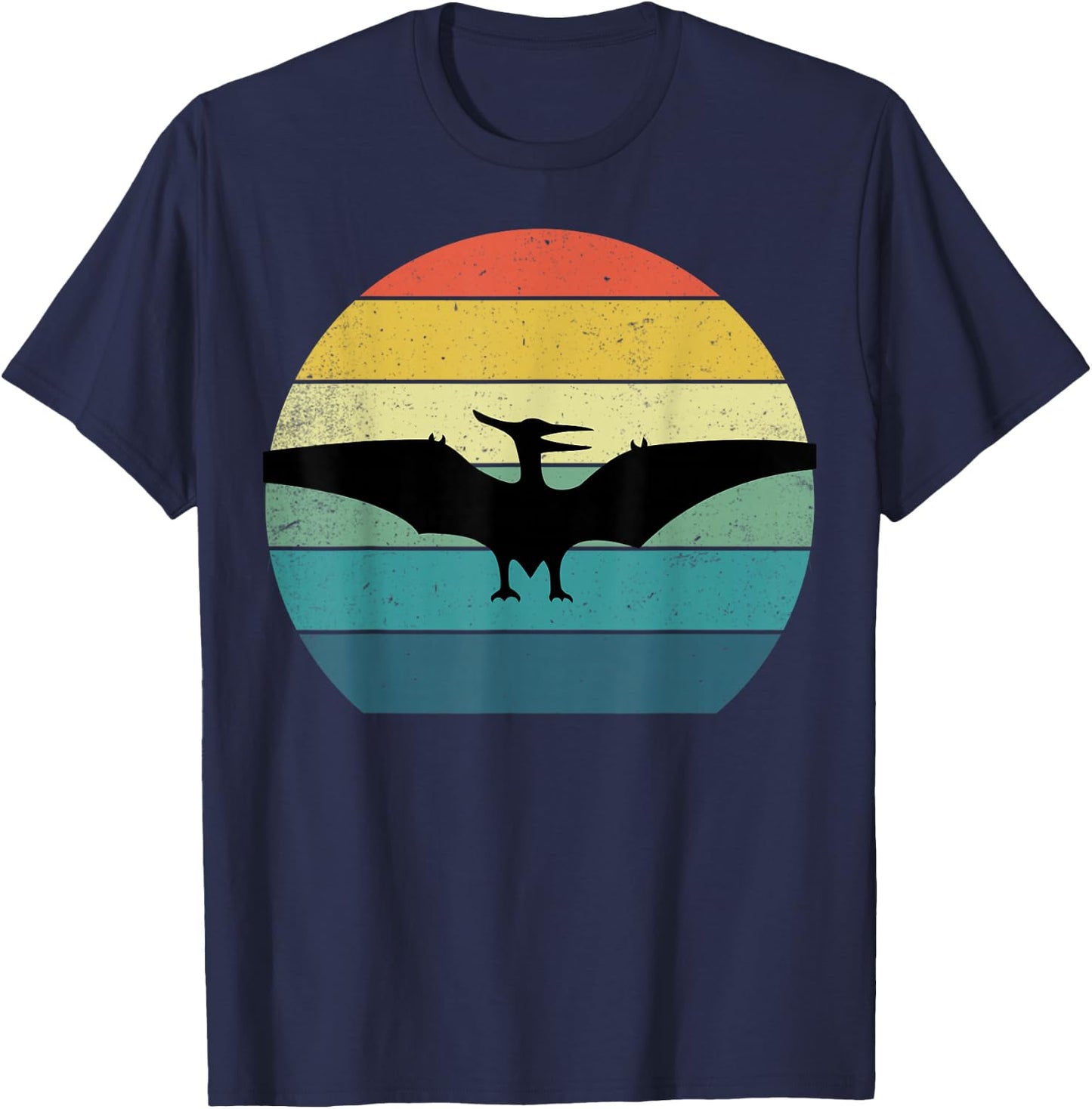 Pteranodon Dinosaur Animal Retro Vintage Aesthetic T-Shirt - T-Shirt | Navy