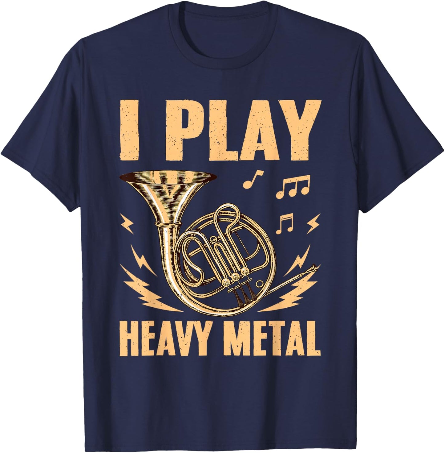 Cool French Horn Art Women Marching Band Horn Player T-Shirt - T-Shirt | Navy