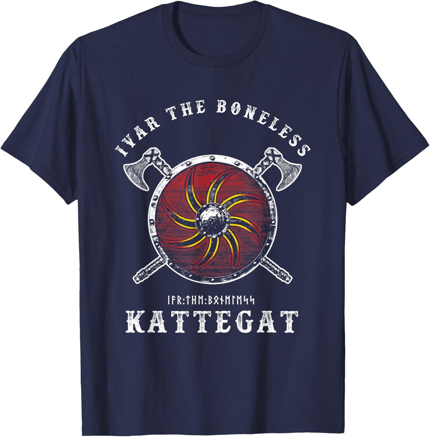 Ivar the Boneless - Kattegat Viking Shield T-Shirt - T-Shirt | Navy