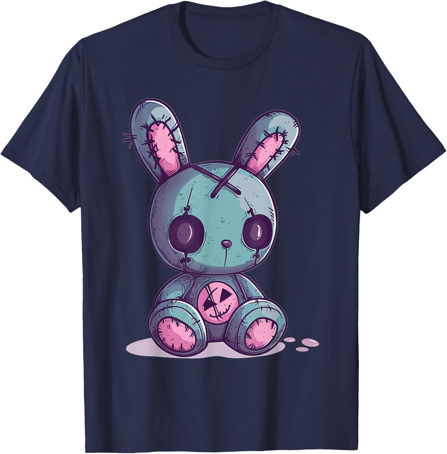 Goth Pastel Cute Creepy Kawaii Rabbit Bunny Voodoo Doll T-Shirt - T-Shirt | Navy