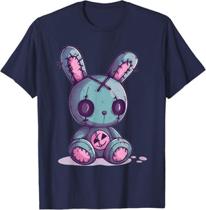 Goth Pastel Cute Creepy Kawaii Rabbit Bunny Voodoo Doll T-Shirt - T-Shirt | Navy